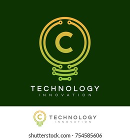 technology innovation initial Letter C Logo design