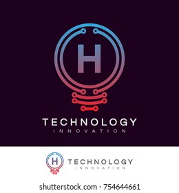 technology innovation initial Letter H Logo design