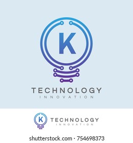 technology innovation initial Letter K Logo design