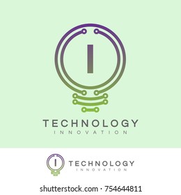 technology innovation initial Letter I Logo design