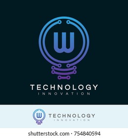 technology innovation initial Letter W Logo design