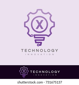 technology innovation initial Letter X Logo design