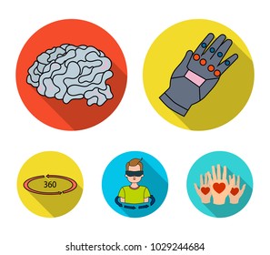 Technology, innovation, man, complemented .Virtual reality set collection icons in flat style vector symbol stock illustration web.