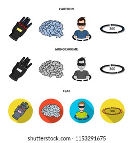 Technology, innovation, man, complemented .Virtual reality set collection icons in cartoon,flat,monochrome style vector symbol stock illustration web.