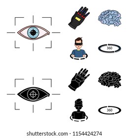 Technology, innovation, man, complemented .Virtual reality set collection icons in cartoon,black style vector symbol stock illustration web.