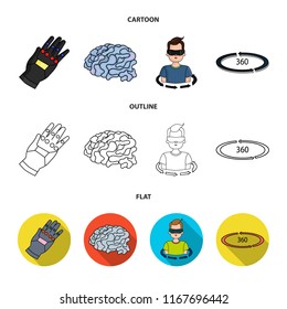Technology, innovation, man, complemented .Virtual reality set collection icons in cartoon,outline,flat style vector symbol stock illustration web.