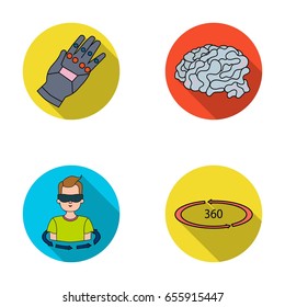 Technology, innovation, man .Virtual reality set collection icons in flat style vector symbol stock illustration web.