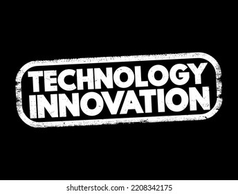 Sello de texto de Innovación Tecnológica, fondo de concepto