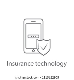 Technology Insurance icon. Simple element illustration. Technology Insurance symbol design from Insurance collection set. Can be used for web and mobile on white background