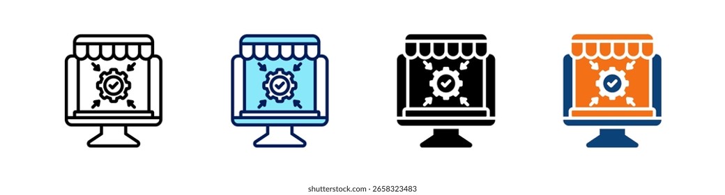 Technology Integration All In One Icon Multi Styles Vector Set
