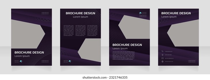 Technology integration blank brochure design. Template set with copy space for text. Premade corporate reports collection. Editable 4 paper pages. Astro Space Regular, Saira Light fonts used