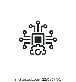 Technology integration optimization icon isolated on white background