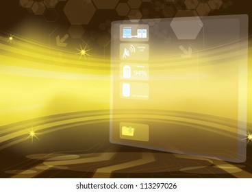 technology interface background - vector 3D hologram