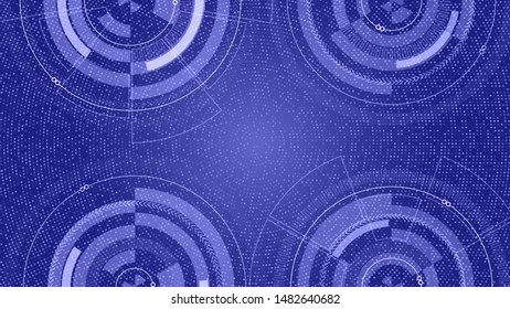 Technology interface visualization. Elements with lines, circles and dots array. Technology interface connection complex. Visual concept. Graphic abstract background. Vector illustration. Eps 10