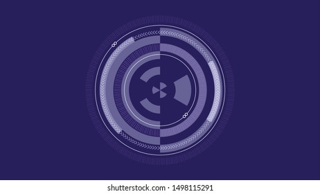 Technology interface visualization. Elements with lines, circles and dots array. Technology interface connection complex. Visual concept. Graphic abstract background. Vector illustration. Eps 10