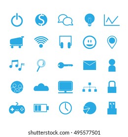 Technology internet network icon set