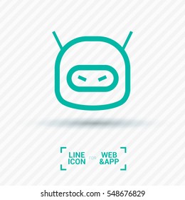 technology isolated minimal icon. angry robot graph line vector icon for websites and mobile minimalistic flat design. 