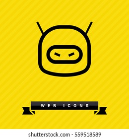 technology isolated minimal icon. angry robot graph line vector icon for websites and mobile minimalistic flat design. 