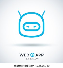 technology isolated minimal icon. angry robot graph line vector icon for websites and mobile minimalistic flat design. 