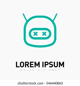 technology isolated minimal icon. dead robot graph line vector icon for websites and mobile minimalistic flat design. 