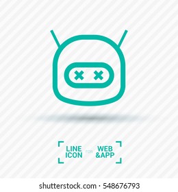 technology isolated minimal icon. dead robot graph line vector icon for websites and mobile minimalistic flat design. 