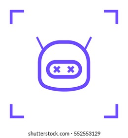 technology isolated minimal icon. dead robot graph line vector icon for websites and mobile minimalistic flat design. 