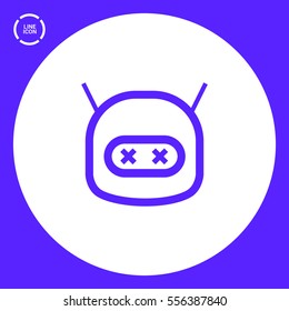 technology isolated minimal icon. dead robot graph line vector icon for websites and mobile minimalistic flat design. 