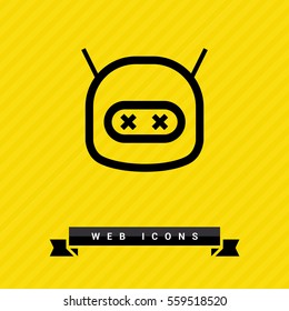 technology isolated minimal icon. dead robot graph line vector icon for websites and mobile minimalistic flat design. 
