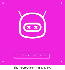 technology isolated minimal icon. dead robot graph line vector icon for websites and mobile minimalistic flat design. 