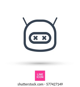 technology isolated minimal icon. dead robot graph line vector icon for websites and mobile minimalistic flat design. 