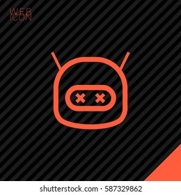 technology isolated minimal icon. dead robot graph line vector icon for websites and mobile minimalistic flat design. 