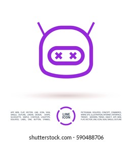 technology isolated minimal icon. dead robot graph line vector icon for websites and mobile minimalistic flat design. 