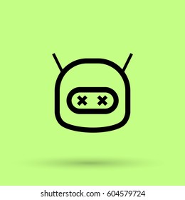 technology isolated minimal icon. dead robot graph line vector icon for websites and mobile minimalistic flat design. 
