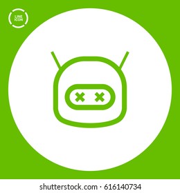 technology isolated minimal icon. dead robot graph line vector icon for websites and mobile minimalistic flat design. 