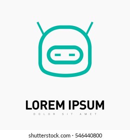 technology isolated minimal icon. happy robot graph line vector icon for websites and mobile minimalistic flat design. 