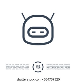 technology isolated minimal icon. happy robot graph line vector icon for websites and mobile minimalistic flat design. 