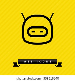 technology isolated minimal icon. happy robot graph line vector icon for websites and mobile minimalistic flat design. 