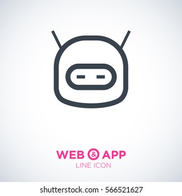 technology isolated minimal icon. happy robot graph line vector icon for websites and mobile minimalistic flat design. 