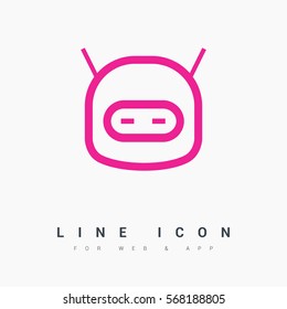 technology isolated minimal icon. happy robot graph line vector icon for websites and mobile minimalistic flat design. 