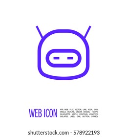 technology isolated minimal icon. happy robot graph line vector icon for websites and mobile minimalistic flat design. 