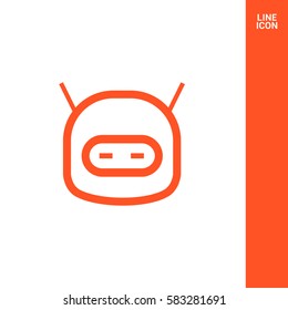 technology isolated minimal icon. happy robot graph line vector icon for websites and mobile minimalistic flat design. 