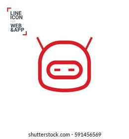 technology isolated minimal icon. happy robot graph line vector icon for websites and mobile minimalistic flat design. 