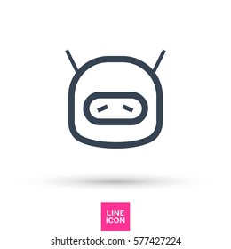 technology isolated minimal icon.sad robot graph line vector icon for websites and mobile minimalistic flat design. 