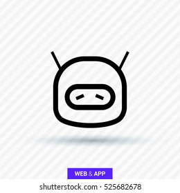 technology isolated minimal icon. sad robot graph line vector icon for websites and mobile minimalistic flat design. 