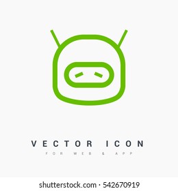 technology isolated minimal icon. sad robot graph line vector icon for websites and mobile minimalistic flat design. 
