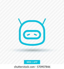 technology isolated minimal icon. sad robot graph line vector icon for websites and mobile minimalistic flat design. 