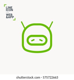 technology isolated minimal icon. sad robot graph line vector icon for websites and mobile minimalistic flat design. 