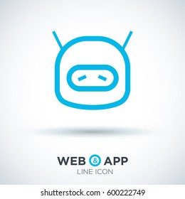 technology isolated minimal icon. sad robot graph line vector icon for websites and mobile minimalistic flat design. 