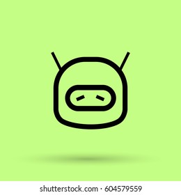 technology isolated minimal icon. sad robot graph line vector icon for websites and mobile minimalistic flat design. 