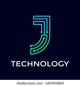 Technology J letter vector logo template. This graphic is suitable for energy, system business.